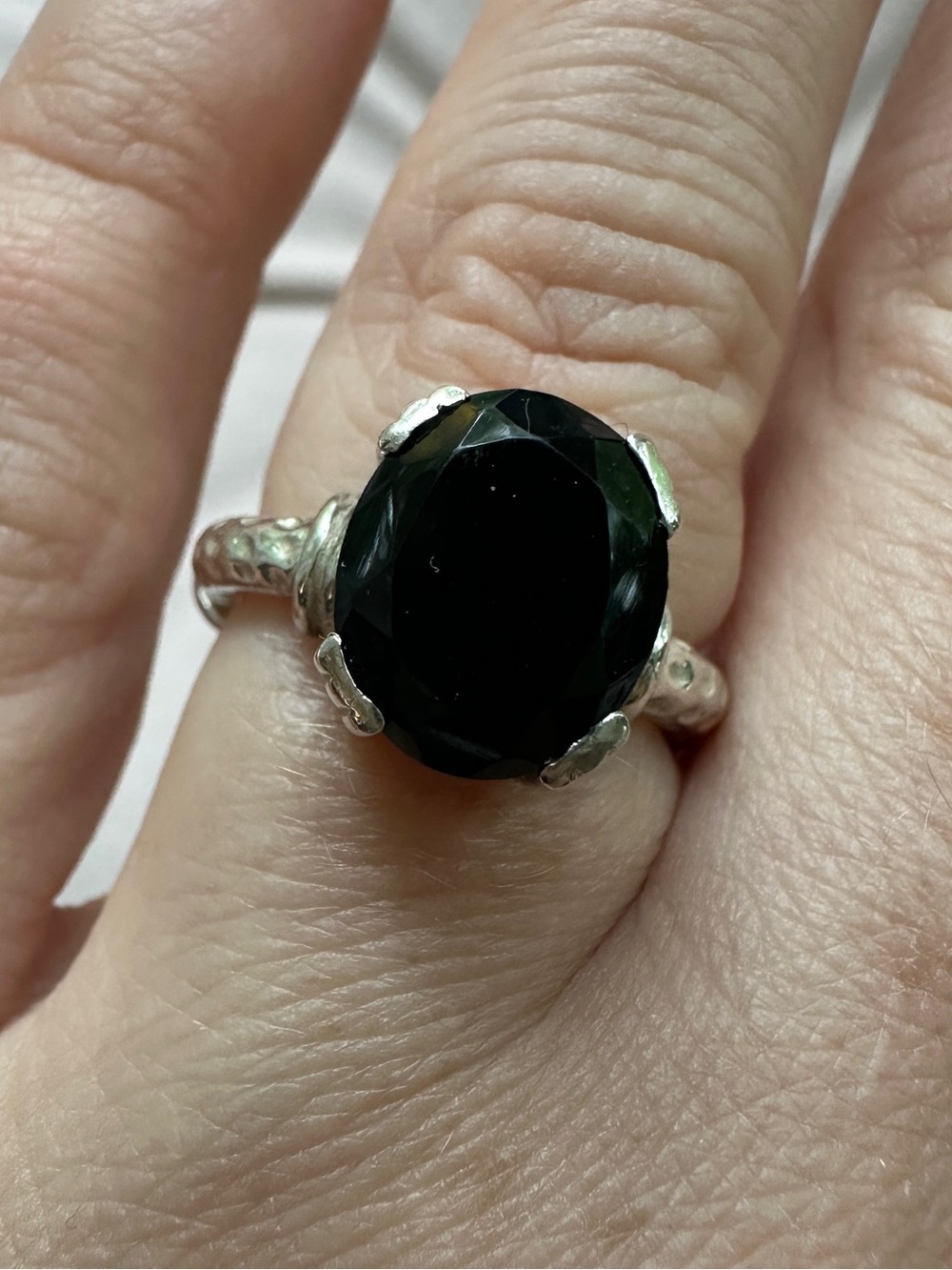 Vintage Sterling Silver Black Onyx Ring, Fine Jewelry- One of a Kind